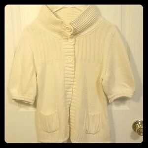 EXLRESS: SIZE M BEIGE QUARTER LENGTH SWEATER